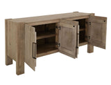 70" Ivory Distressed Wood Sideboard With Four Doors - HomeRoots - Flyclothing LLC