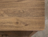 69" Brown Distressed Wood Carved Geometric Sideboard With Four Doors - HomeRoots - Flyclothing LLC