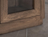 68" Brown Distressed Wood Sideboard With Four Glass Doors - HomeRoots - Flyclothing LLC