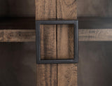 68" Brown Distressed Wood Sideboard With Four Glass Doors - HomeRoots - Flyclothing LLC