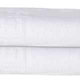 Set of Two White Greek Key Turkish Cotton 27" X 54" Bath Towels - HomeRoots - Flyclothing LLC