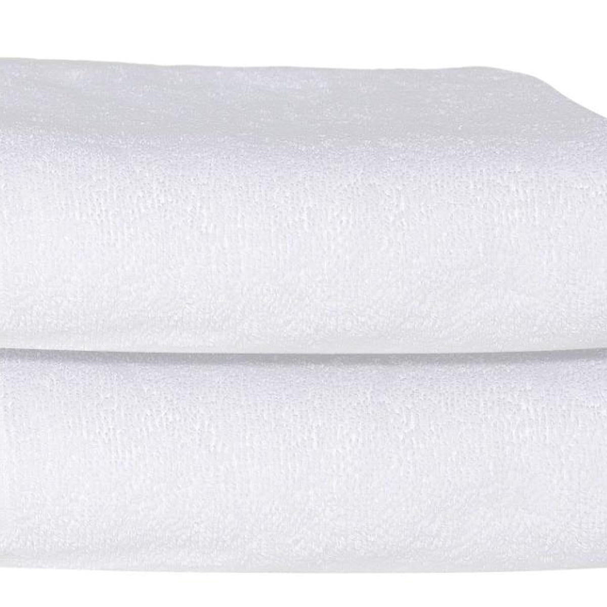 Set of Two White Greek Key Turkish Cotton 27" X 54" Bath Towels - HomeRoots - Flyclothing LLC