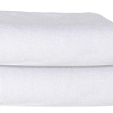 Set of Two White Greek Key Turkish Cotton 27" X 54" Bath Towels - HomeRoots - Flyclothing LLC