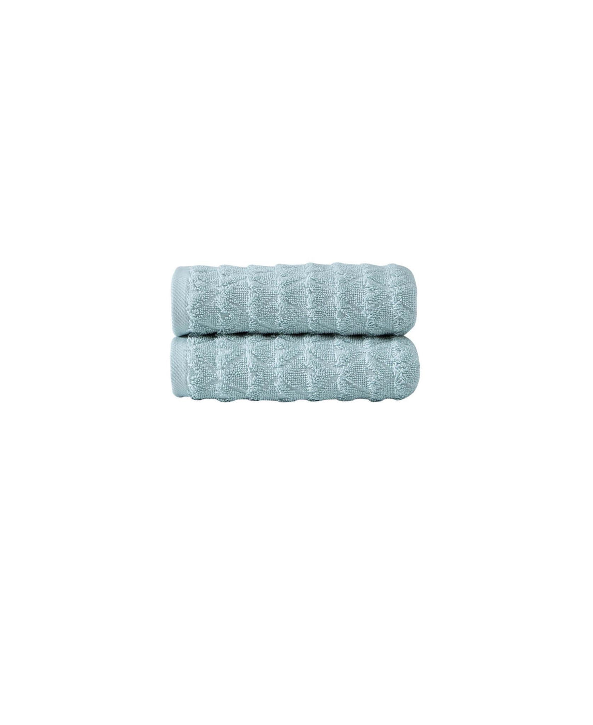 Set of Two Aqua Geometric Turkish Cotton 16" X 30" Hand Towels - HomeRoots - Flyclothing LLC