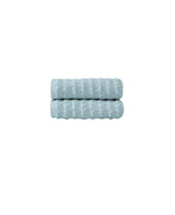 Set of Two Aqua Geometric Turkish Cotton 16" X 30" Hand Towels - HomeRoots - Flyclothing LLC