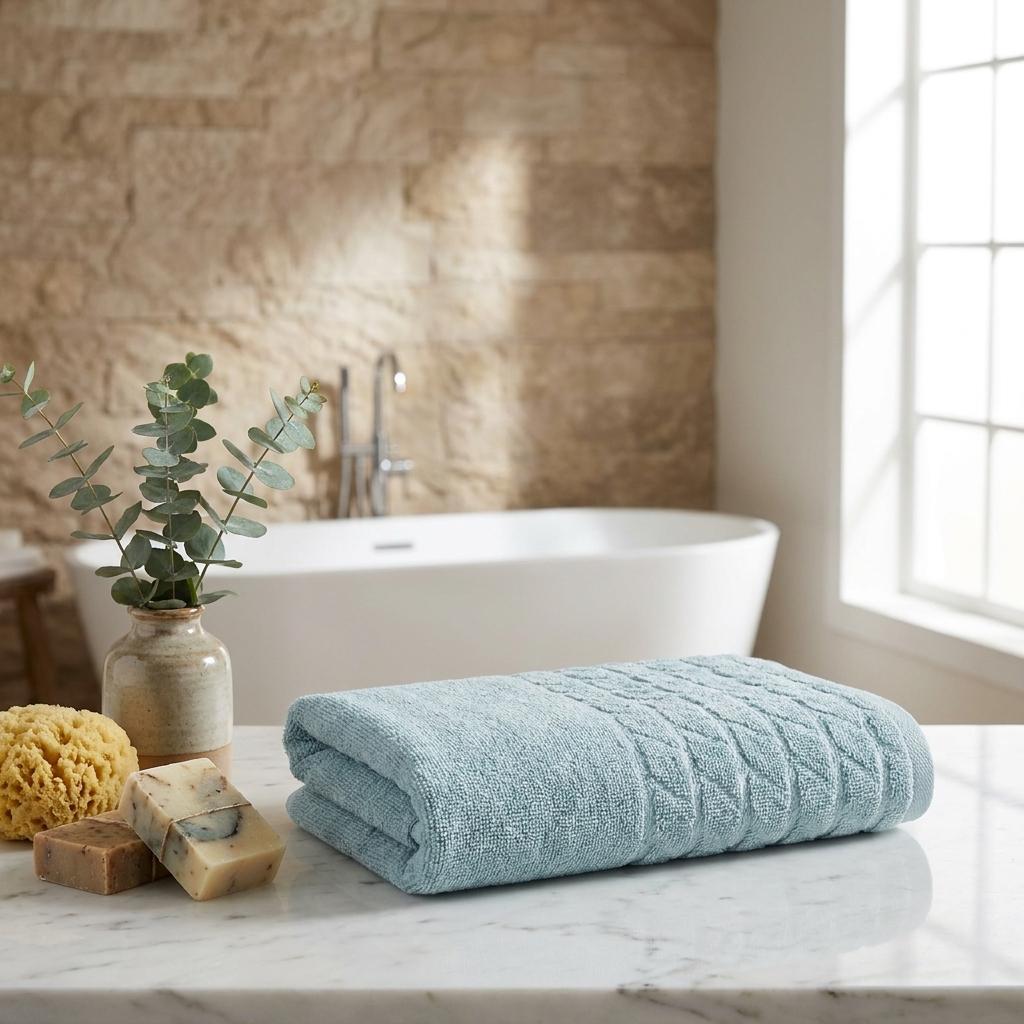 Set of Two Aqua Geometric Turkish Cotton 16" X 30" Hand Towels - HomeRoots - Flyclothing LLC