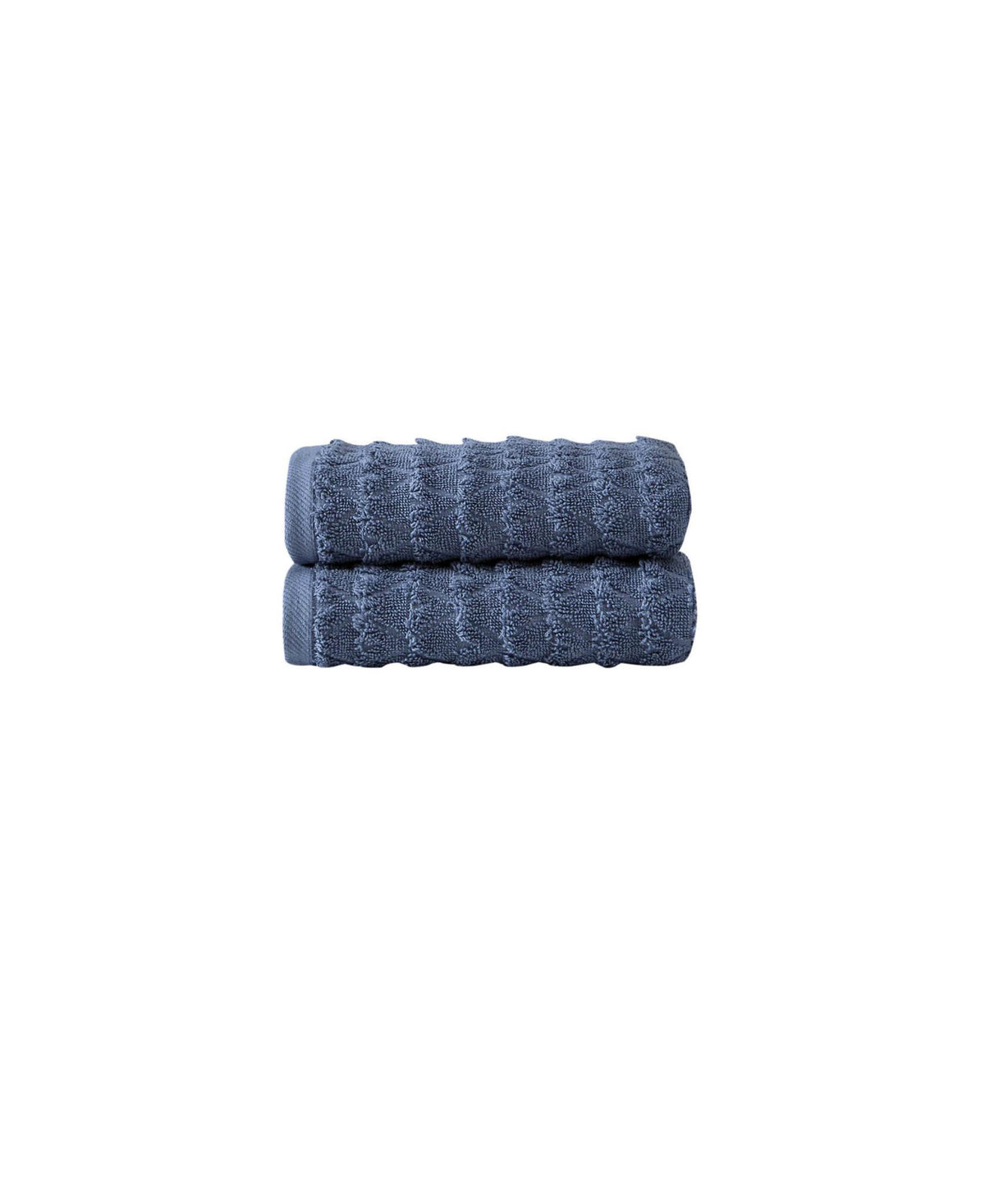 Set of Two Navy Blue Geometric Turkish Cotton 16" X 30" Hand Towels - HomeRoots - Flyclothing LLC