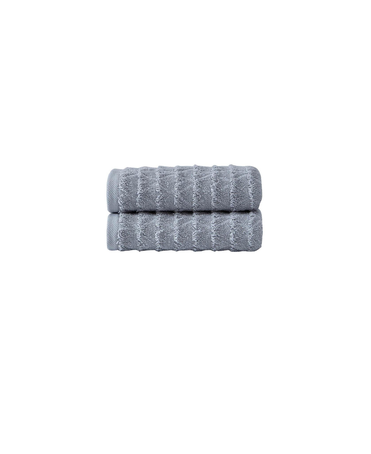 Set of Two Light Gray Geometric Turkish Cotton 16" X 30" Hand Towels - HomeRoots - Flyclothing LLC
