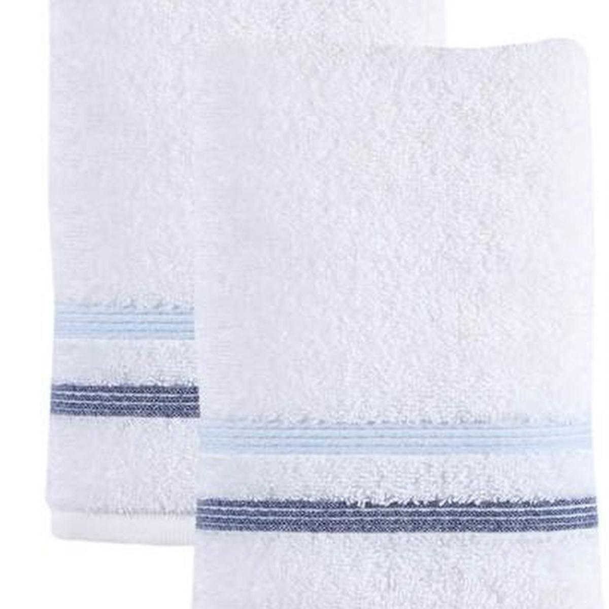 Set of Two White Turkish Cotton 16" X 30" Hand Towels - HomeRoots - Flyclothing LLC