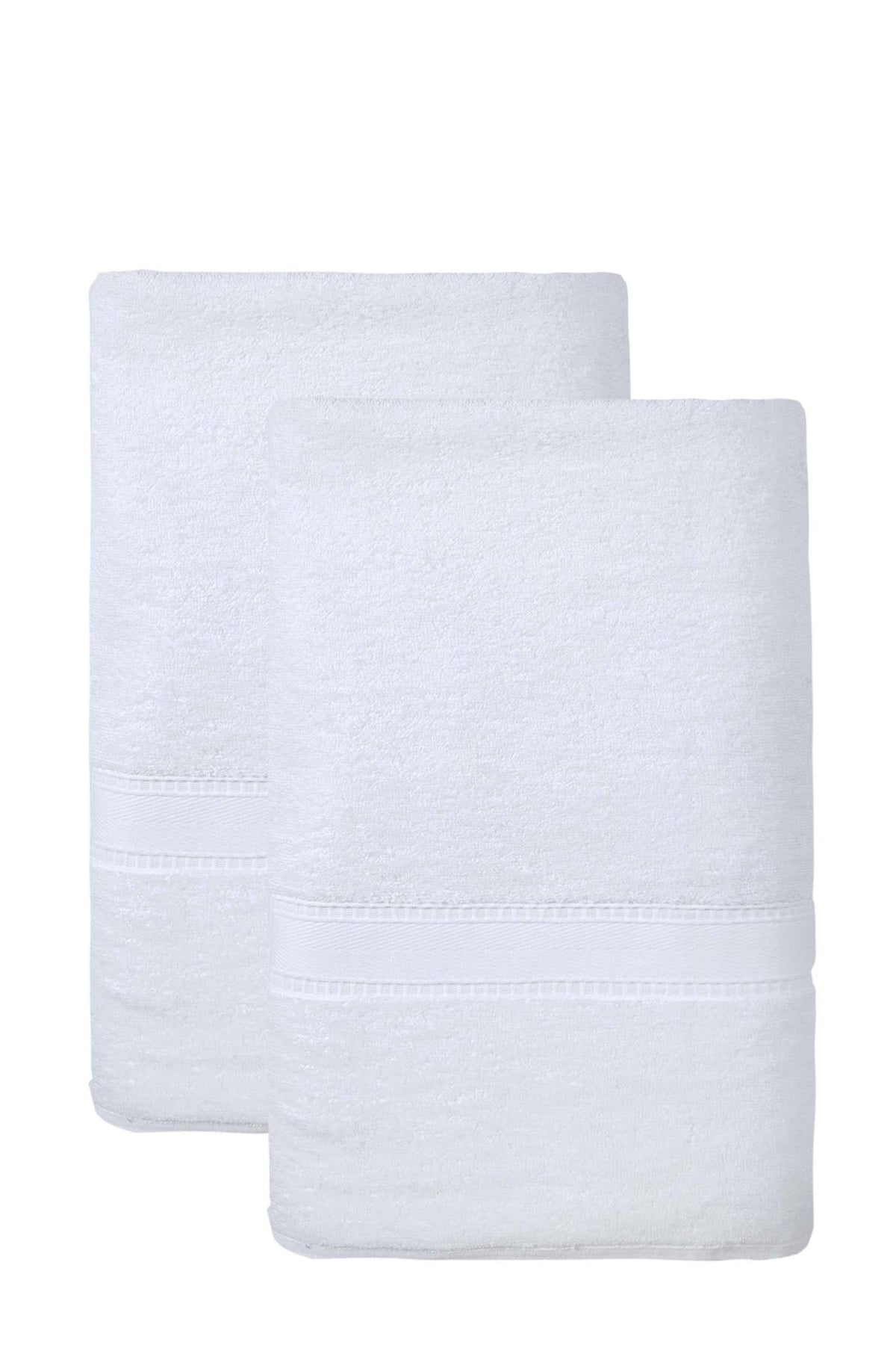 Set of Two White Turkish Cotton 40" X 60" Bath Sheet - HomeRoots - Flyclothing LLC