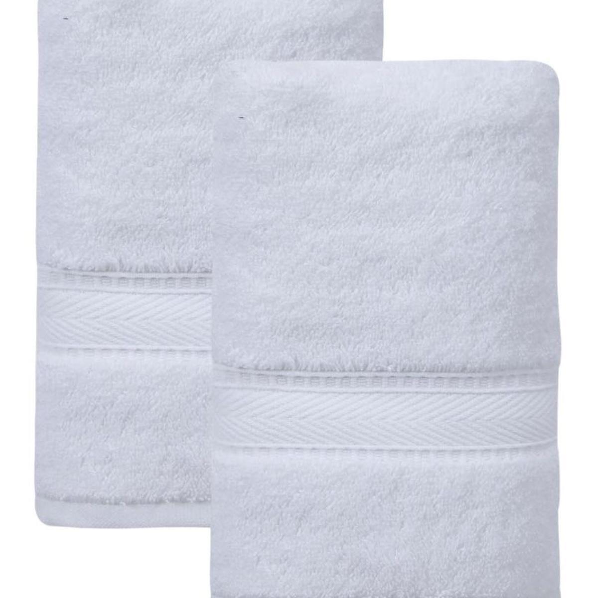 Set of Two White Turkish Cotton 16" X 30" Hand Towels - HomeRoots - Flyclothing LLC