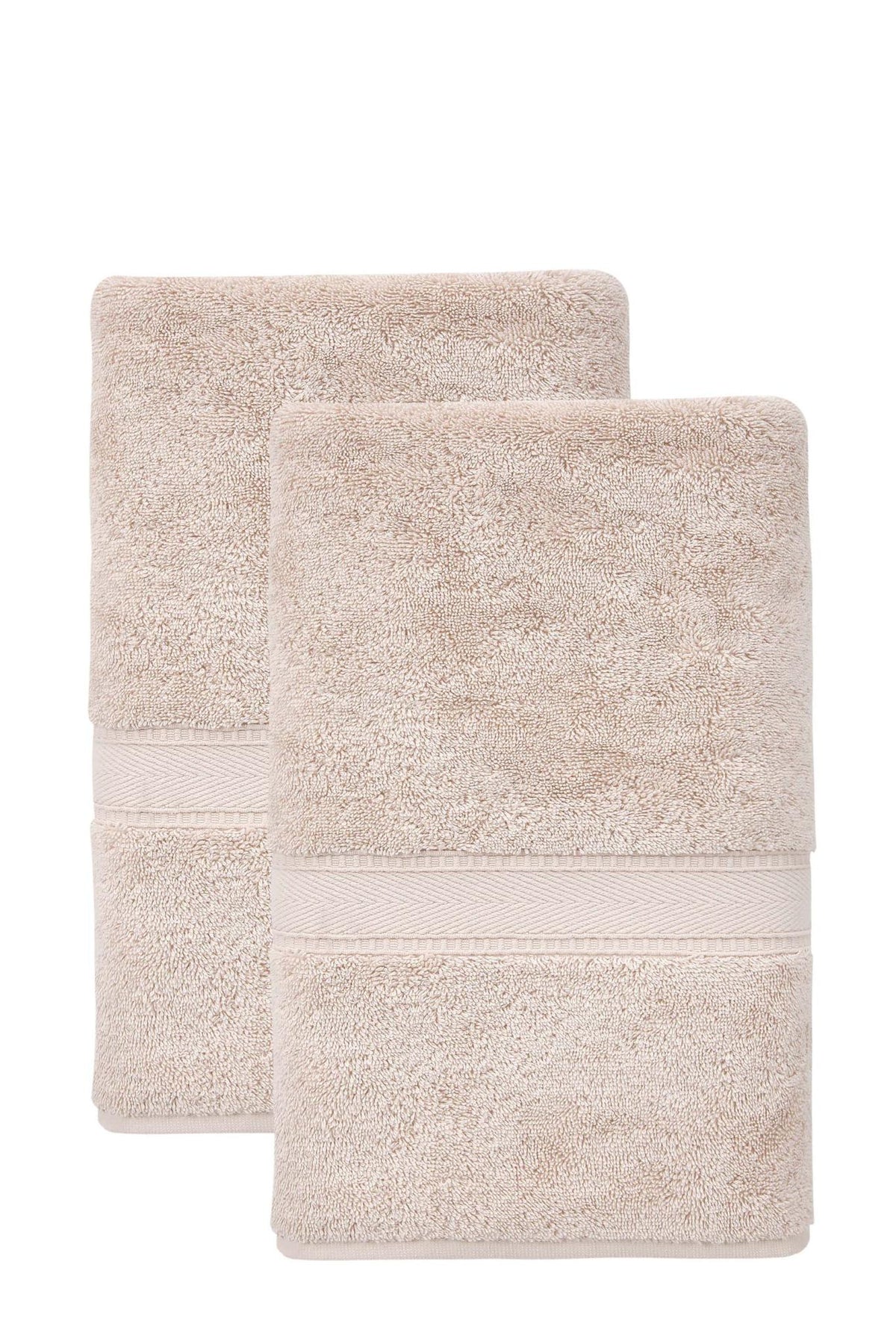 Set of Two Brown Turkish Cotton 40" X 60" Bath Sheet - HomeRoots - Flyclothing LLC