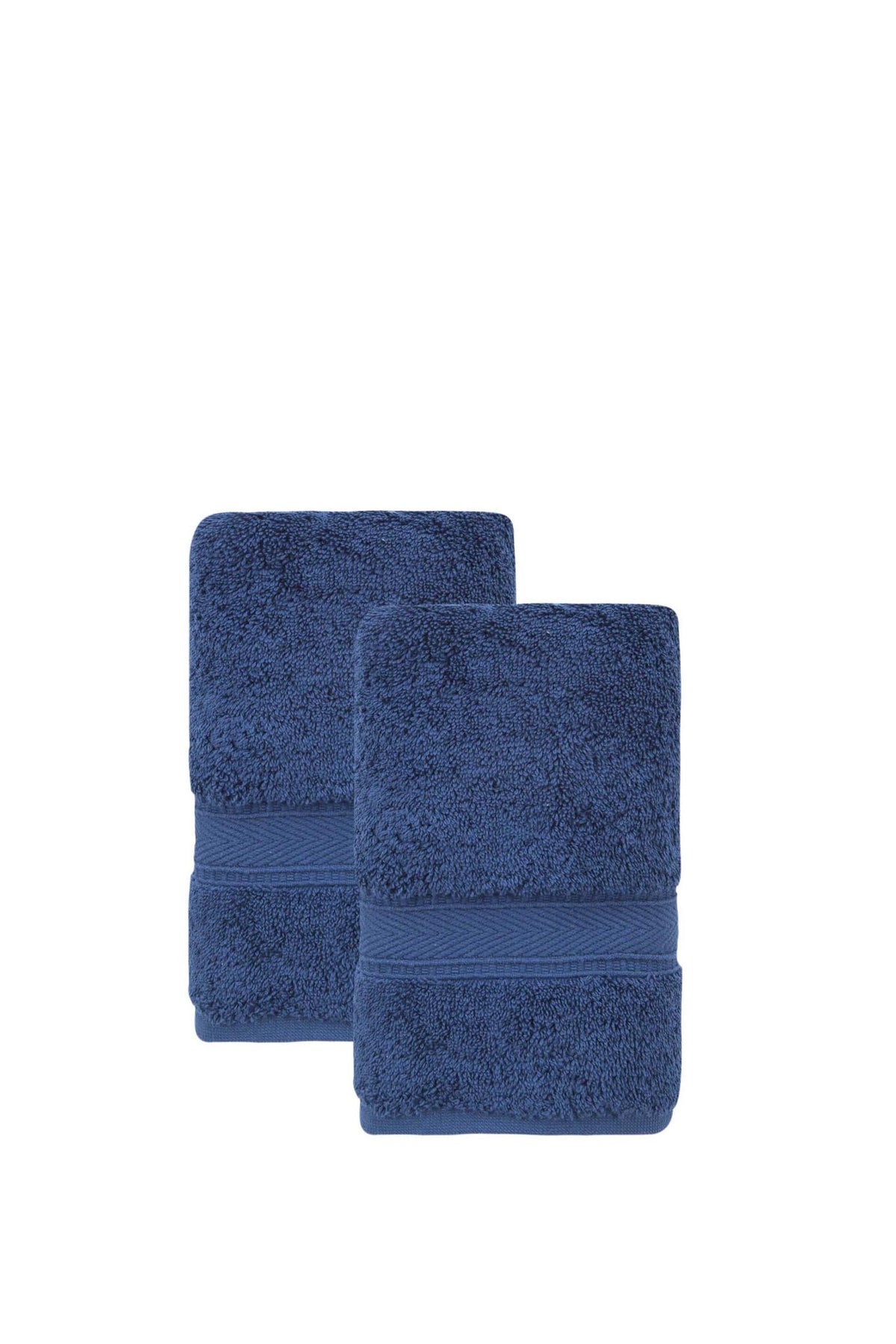 Set of Two Navy Blue Turkish Cotton 16" X 30" Hand Towels - HomeRoots - Flyclothing LLC