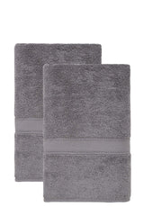 Set of Two Dark Gray Turkish Cotton 40" X 60" Bath Sheet - HomeRoots - Flyclothing LLC