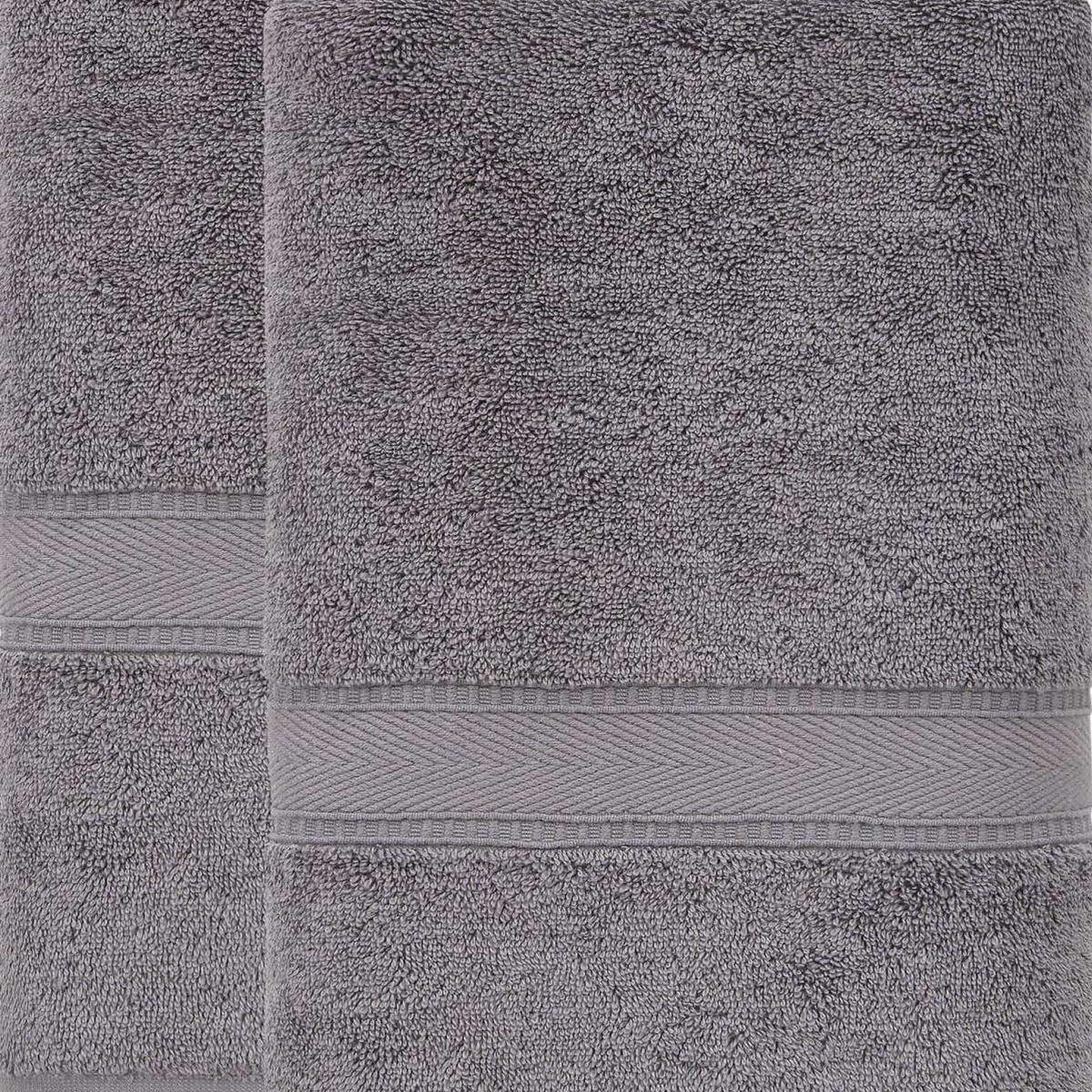 Set of Two Dark Gray Turkish Cotton 40" X 60" Bath Sheet - HomeRoots - Flyclothing LLC