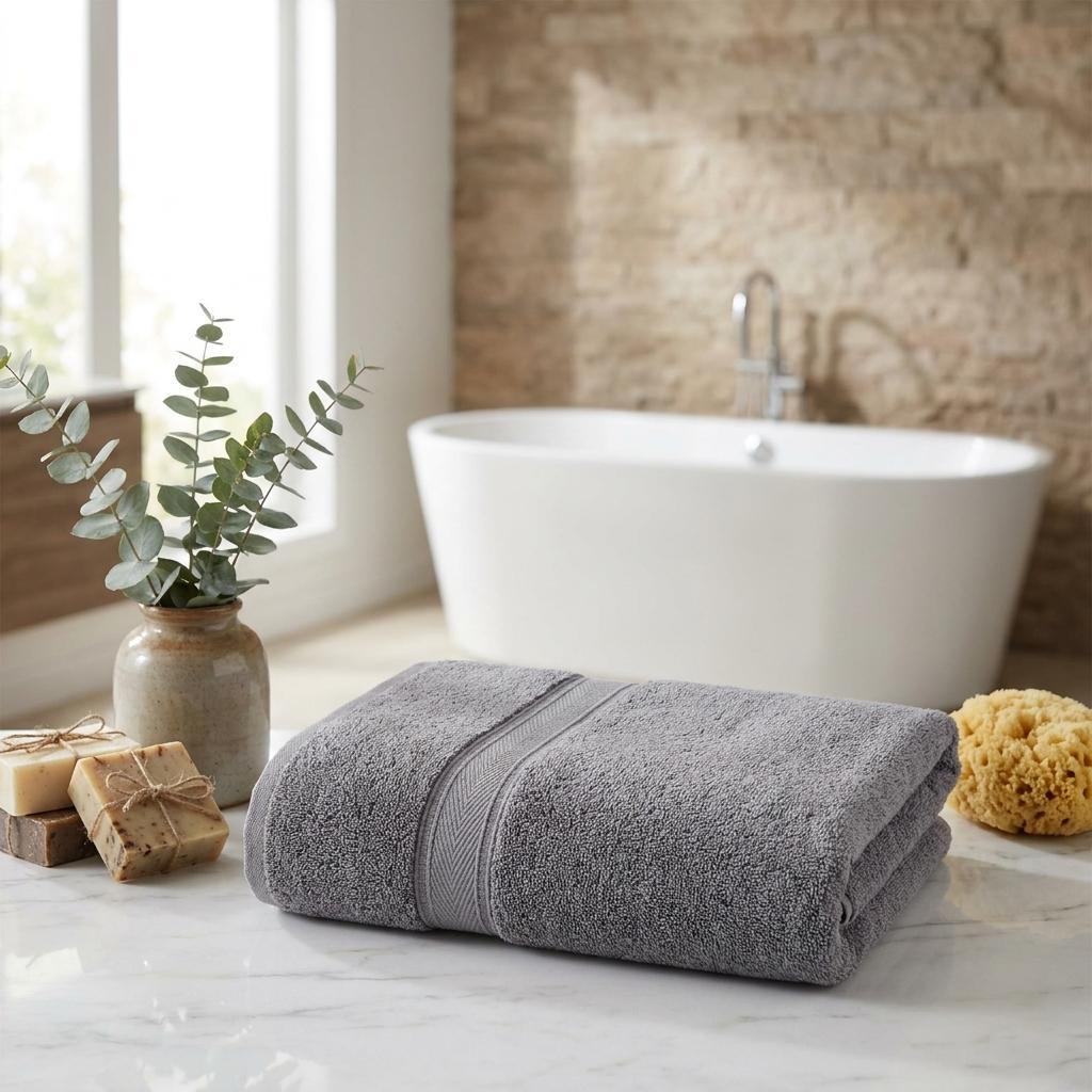 Set of Two Dark Gray Turkish Cotton 40" X 60" Bath Sheet - HomeRoots - Flyclothing LLC