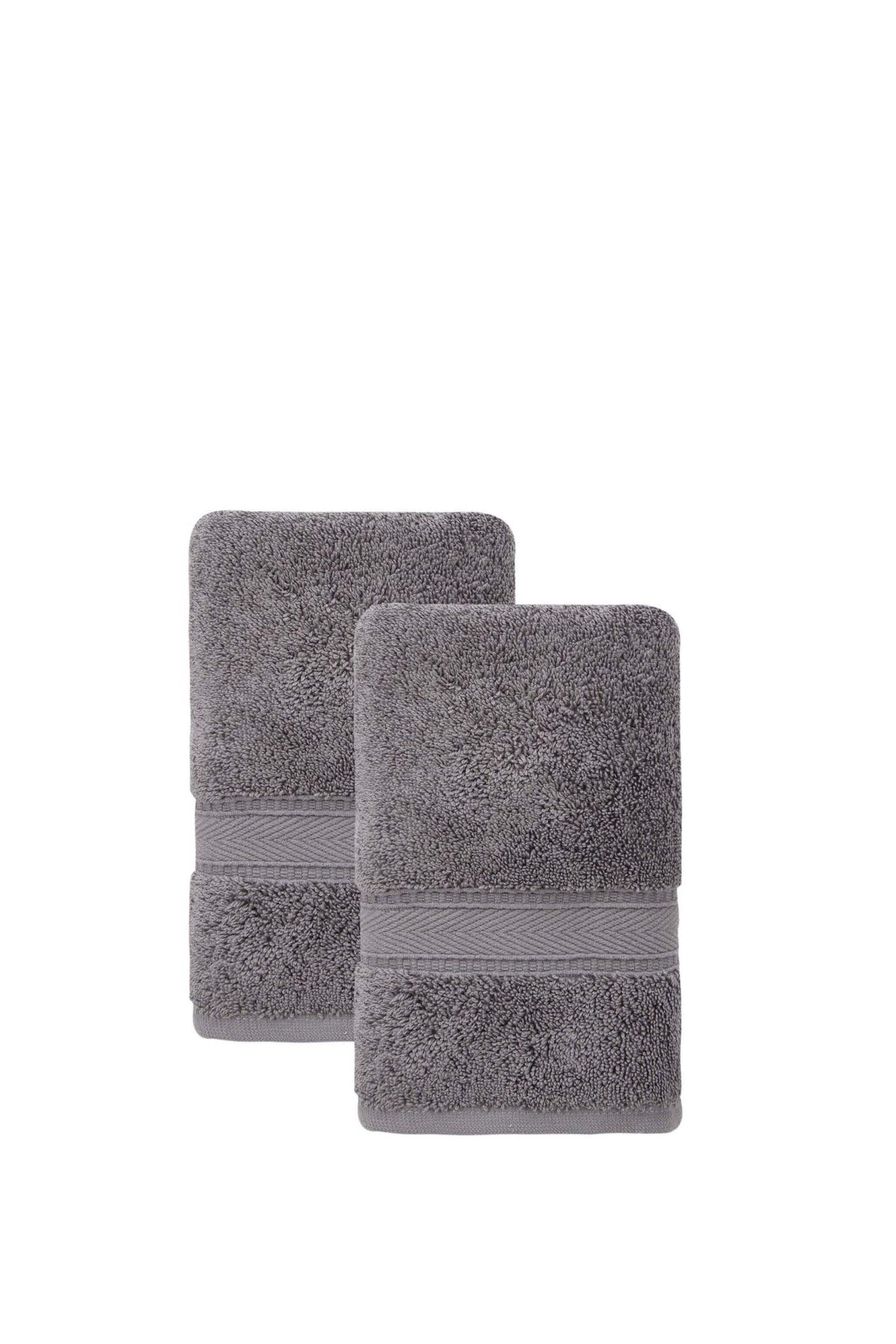 Set of Two Dark Gray Turkish Cotton 16" X 30" Hand Towels - HomeRoots - Flyclothing LLC