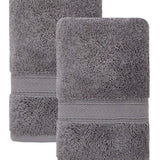 Set of Two Dark Gray Turkish Cotton 16" X 30" Hand Towels - HomeRoots - Flyclothing LLC