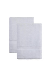 Set of Two White Chevron Turkish Cotton 40" X 70" Bath Sheet - HomeRoots - Flyclothing LLC