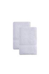 Set of Two White Chevron Turkish Cotton 27" X 54" Bath Towels - HomeRoots - Flyclothing LLC