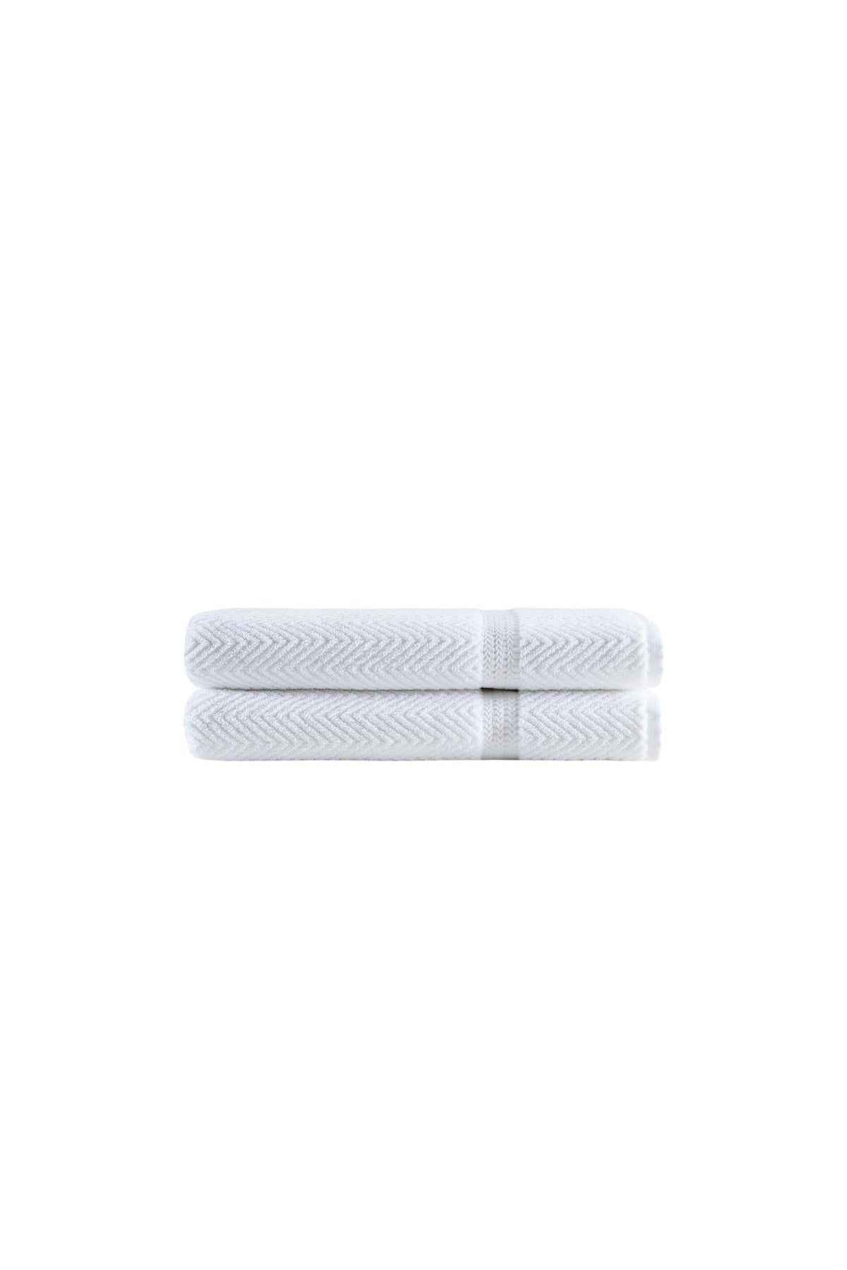 Set of Two White Chevron Turkish Cotton 27" X 54" Bath Towels - HomeRoots - Flyclothing LLC