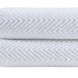 Set of Two White Chevron Turkish Cotton 27" X 54" Bath Towels - HomeRoots - Flyclothing LLC