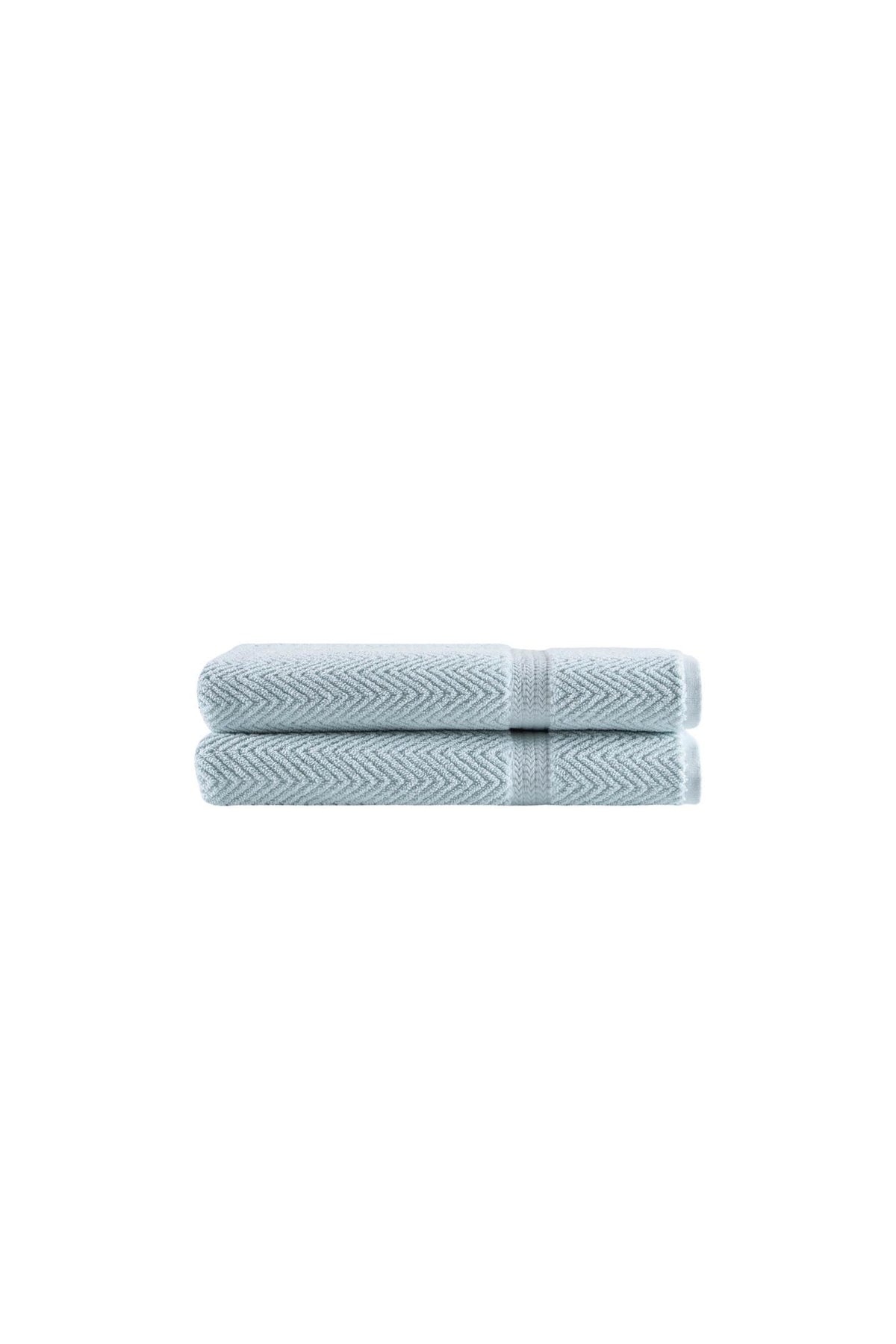 Set of Two Aqua Chevron Turkish Cotton 27" X 54" Bath Towels - HomeRoots - Flyclothing LLC