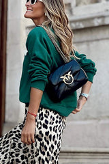 Letter Round Neck Long Sleeve Sweatshirt - Trendsi - Flyclothing LLC