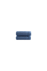 Set of Two Navy Blue Chevron Turkish Cotton 16" X 30" Hand Towels - HomeRoots - Flyclothing LLC