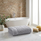 Set of Two Light Gray Chevron Turkish Cotton 16" X 30" Hand Towels - HomeRoots - Flyclothing LLC