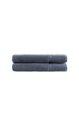 Set of Two Gray Chevron Turkish Cotton 40" X 70" Bath Sheet - HomeRoots - Flyclothing LLC