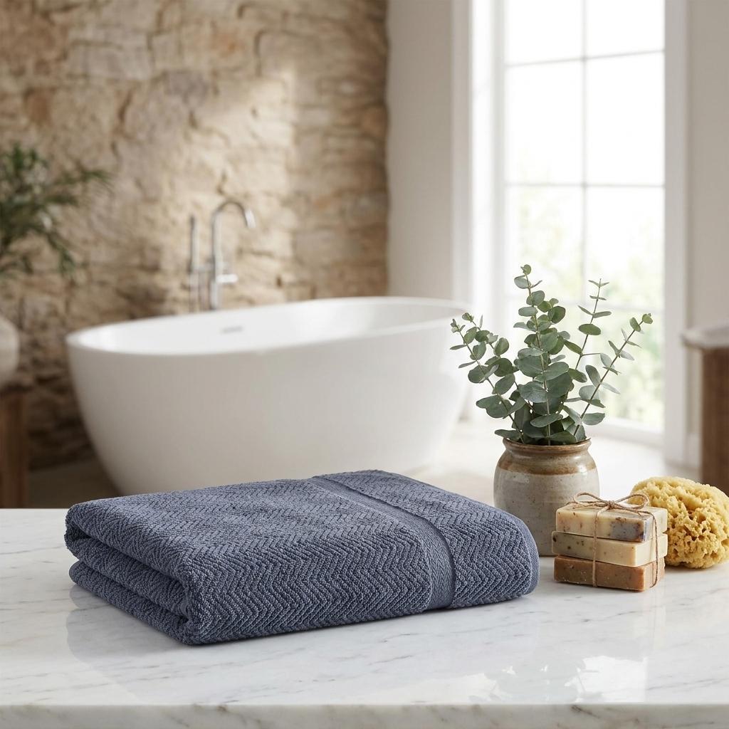 Set of Two Gray Chevron Turkish Cotton 40" X 70" Bath Sheet - HomeRoots - Flyclothing LLC