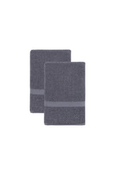 Set of Two Gray Chevron Turkish Cotton 27" X 54" Bath Towels - HomeRoots - Flyclothing LLC