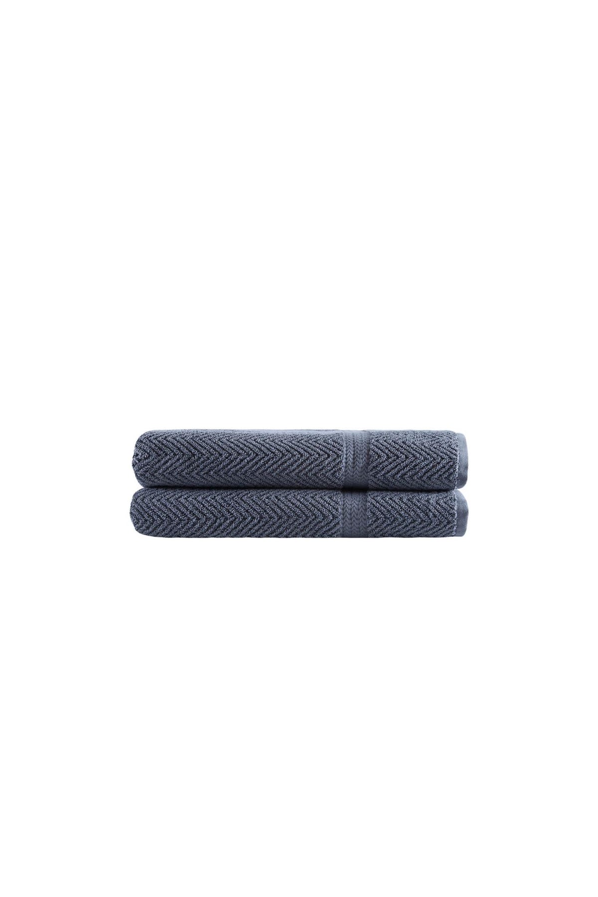Set of Two Gray Chevron Turkish Cotton 27" X 54" Bath Towels - HomeRoots - Flyclothing LLC