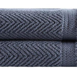 Set of Two Gray Chevron Turkish Cotton 27" X 54" Bath Towels - HomeRoots - Flyclothing LLC