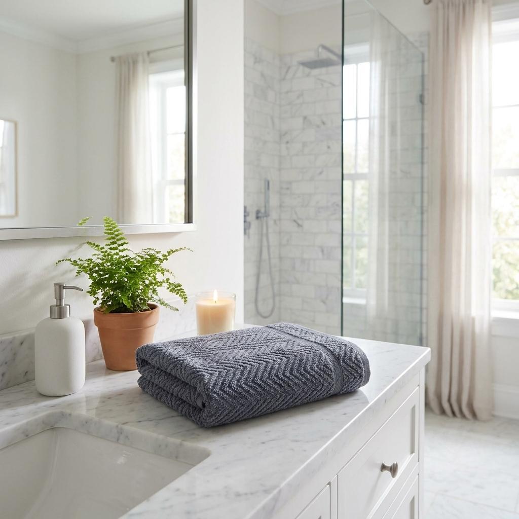 Set of Two Gray Checkered Turkish Cotton 16" X 30" Hand Towels - HomeRoots - Flyclothing LLC