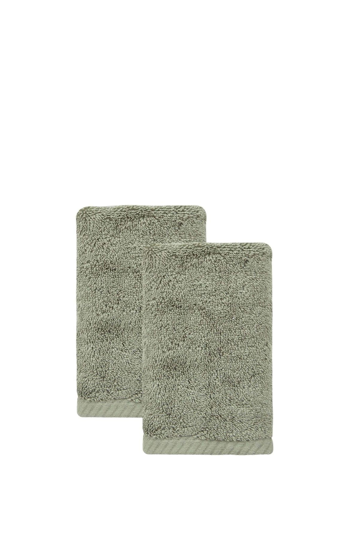 Set of Two Green Turkish Cotton 16" X 30" Hand Towels - HomeRoots - Flyclothing LLC