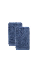 Set of Two Navy Blue Turkish Cotton 16" X 30" Hand Towels - HomeRoots - Flyclothing LLC