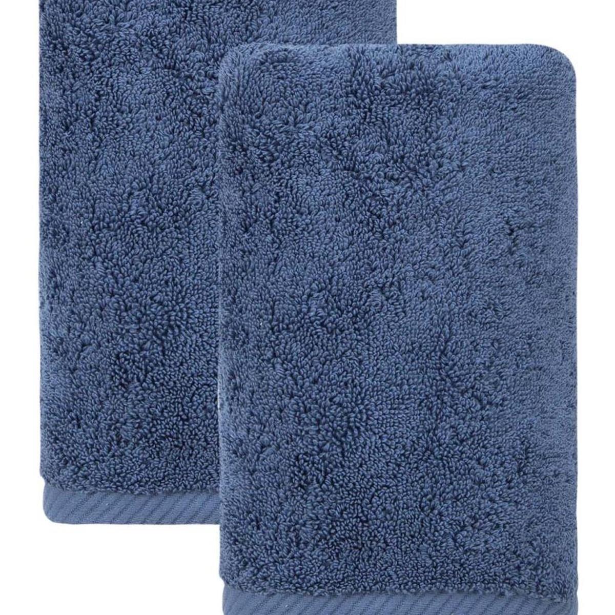 Set of Two Navy Blue Turkish Cotton 16" X 30" Hand Towels - HomeRoots - Flyclothing LLC