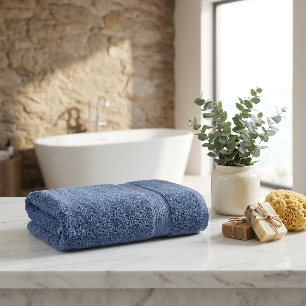 Set of Two Navy Blue Turkish Cotton 16" X 30" Hand Towels - HomeRoots - Flyclothing LLC