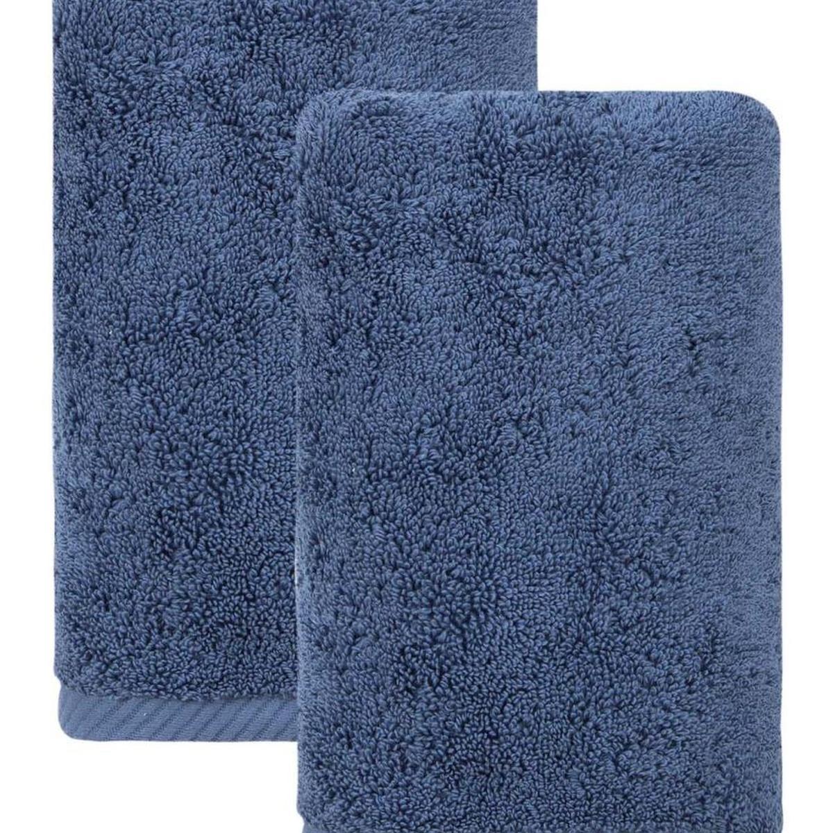 Set of Two Navy Blue Turkish Cotton 16" X 30" Hand Towels - HomeRoots - Flyclothing LLC