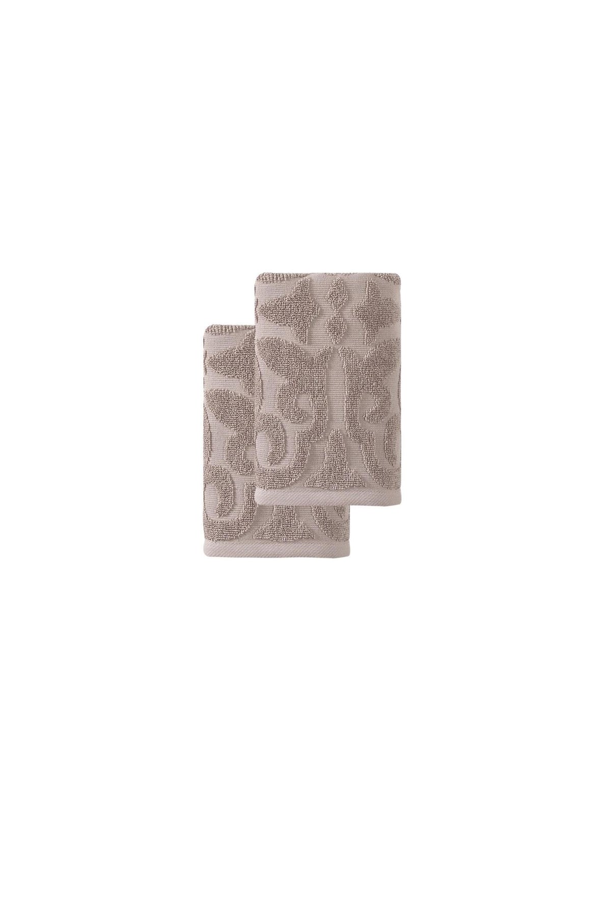 Set of Two Brown Floral Turkish Cotton 16" X 30" Hand Towels - HomeRoots - Flyclothing LLC