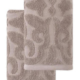 Set of Two Brown Floral Turkish Cotton 16" X 30" Hand Towels - HomeRoots - Flyclothing LLC
