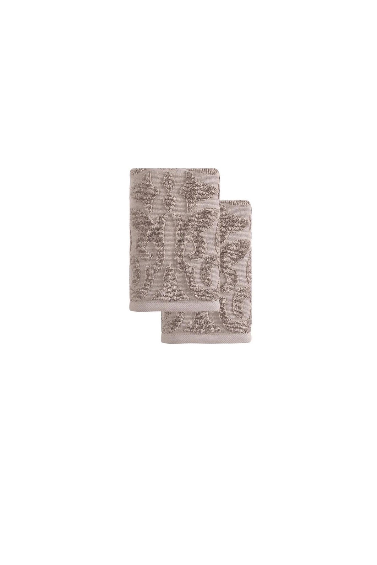 Set of Two Brown Floral Turkish Cotton 16" X 30" Hand Towels - HomeRoots - Flyclothing LLC