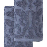 Set of Two Navy Blue Floral Turkish Cotton 16" X 30" Hand Towels - HomeRoots - Flyclothing LLC