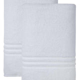 Set of Two White Turkish Cotton 35" X 66" Bath Sheet - HomeRoots - Flyclothing LLC