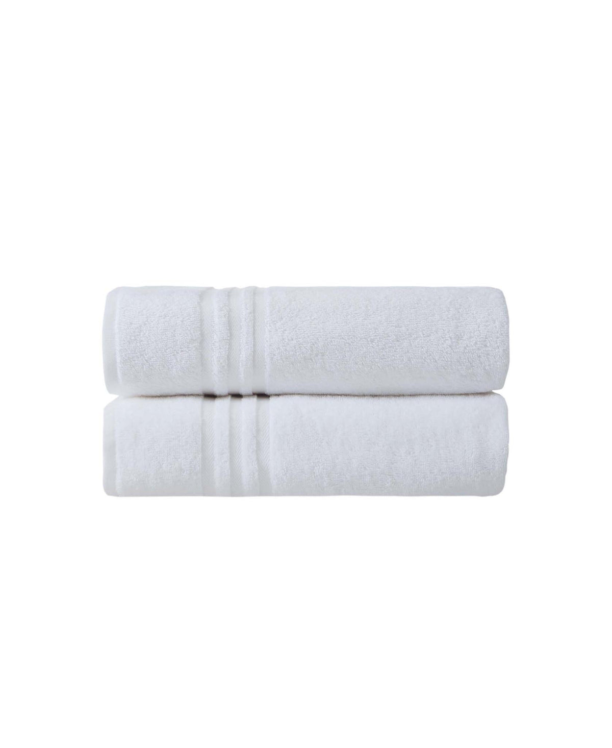 Set of Two White Turkish Cotton 27" X 54" Bath Towels - HomeRoots - Flyclothing LLC