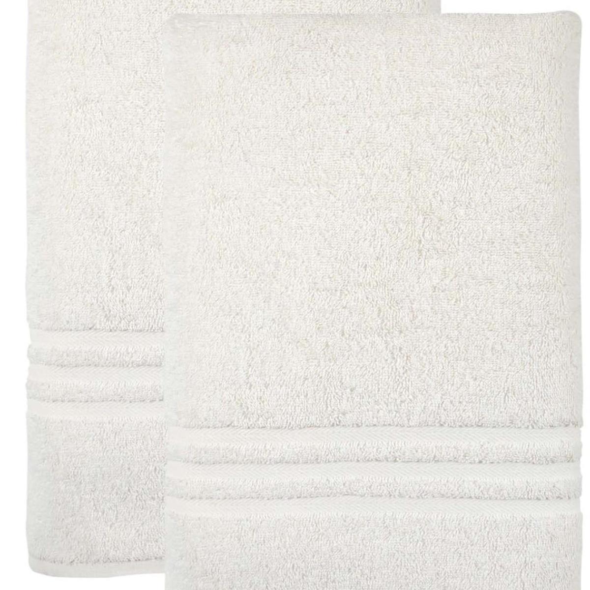 Set of Two Beige Turkish Cotton 35" X 66" Bath Sheet - HomeRoots - Flyclothing LLC