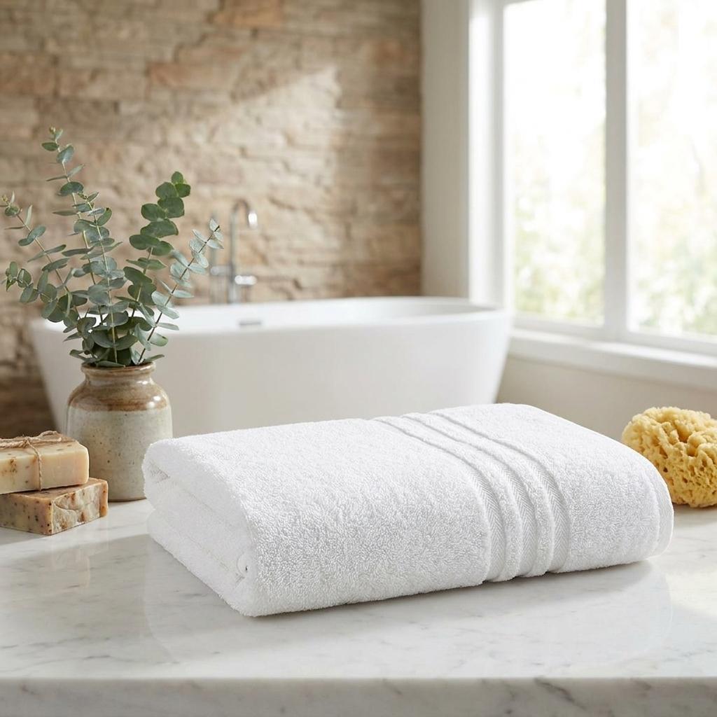 Set of Two Beige Turkish Cotton 27" X 54" Bath Towels - HomeRoots - Flyclothing LLC