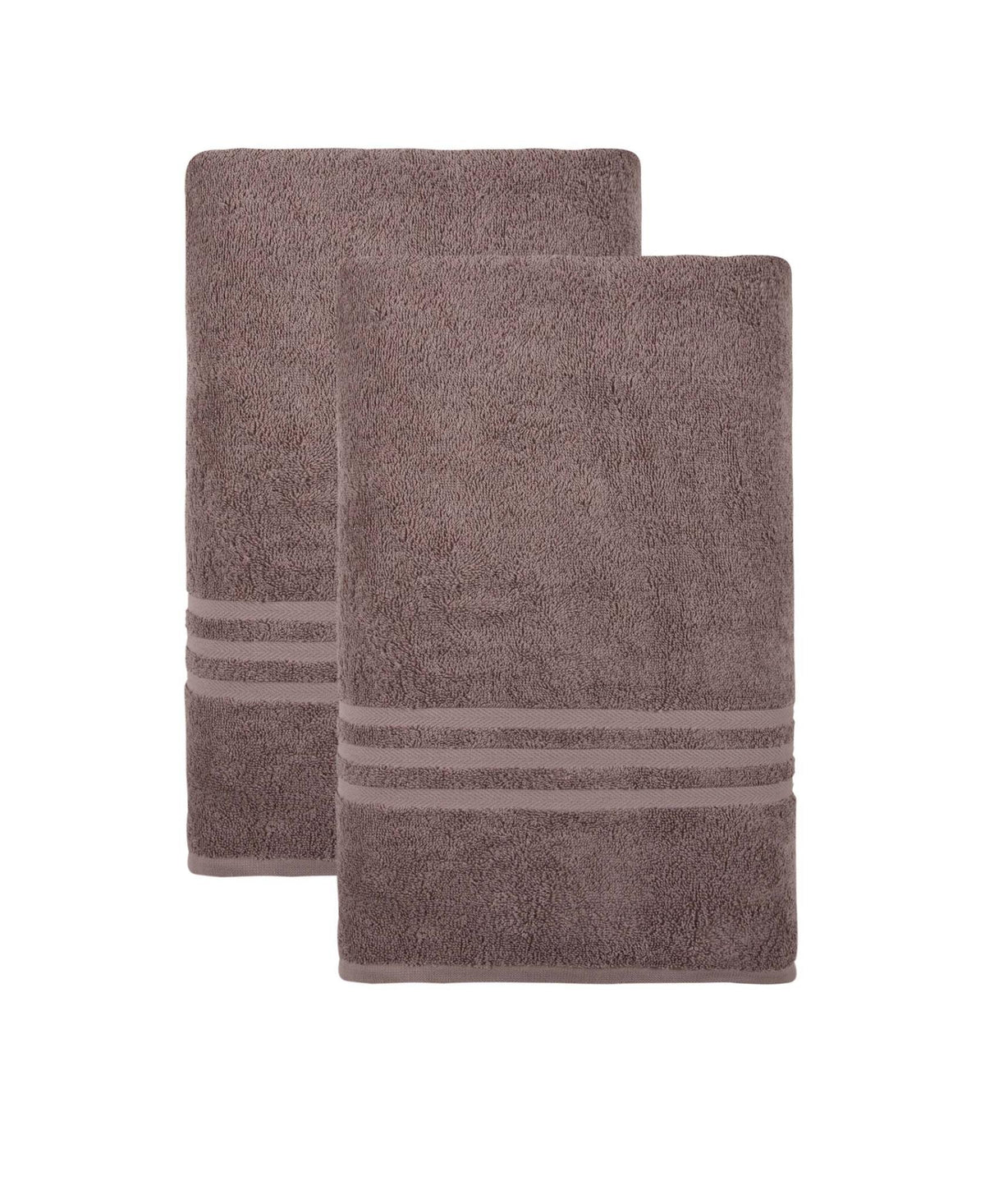Set of Two Brown Turkish Cotton 35" X 66" Bath Sheet - HomeRoots - Flyclothing LLC